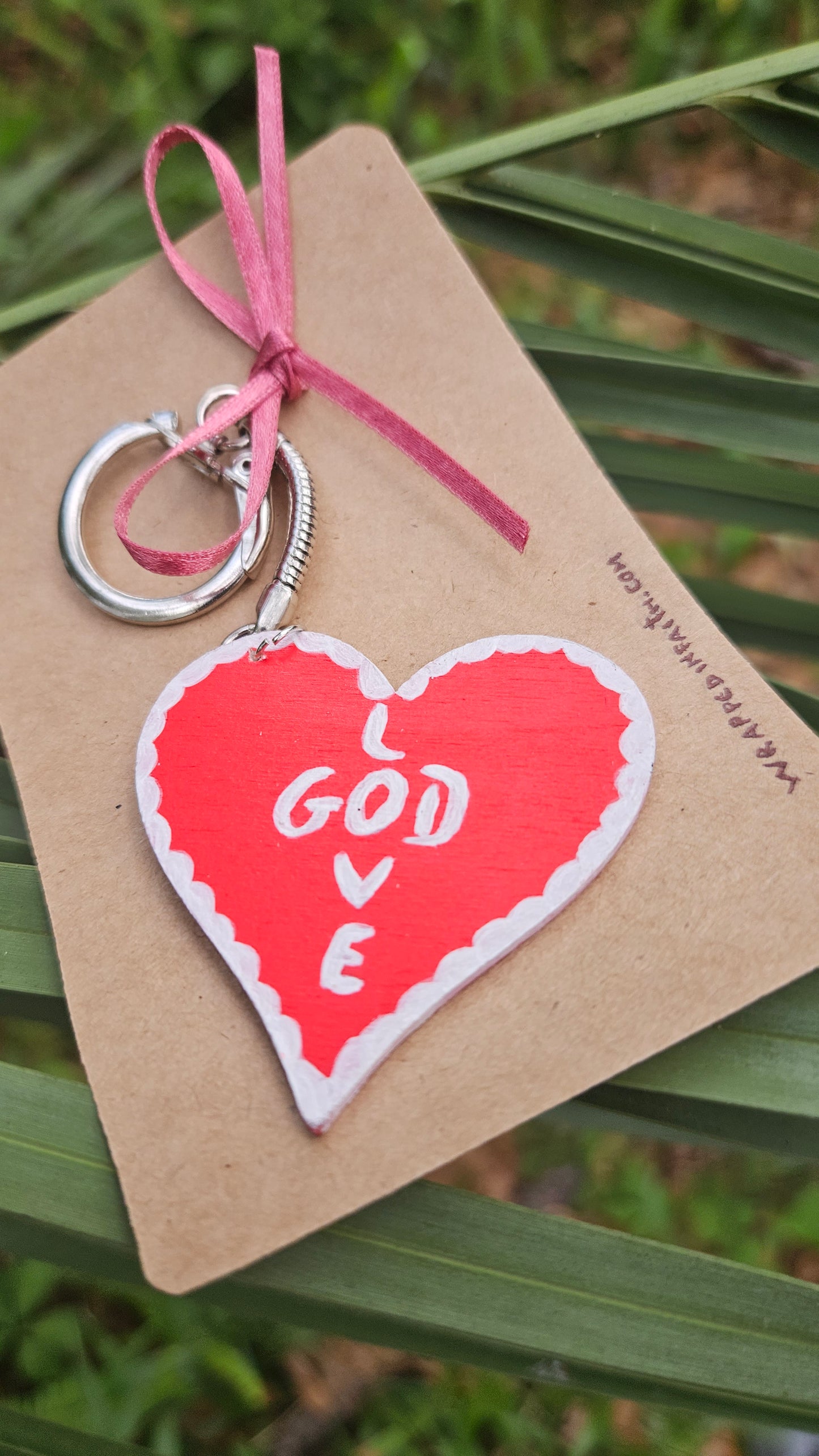 Handpainted Red Heart Keychain