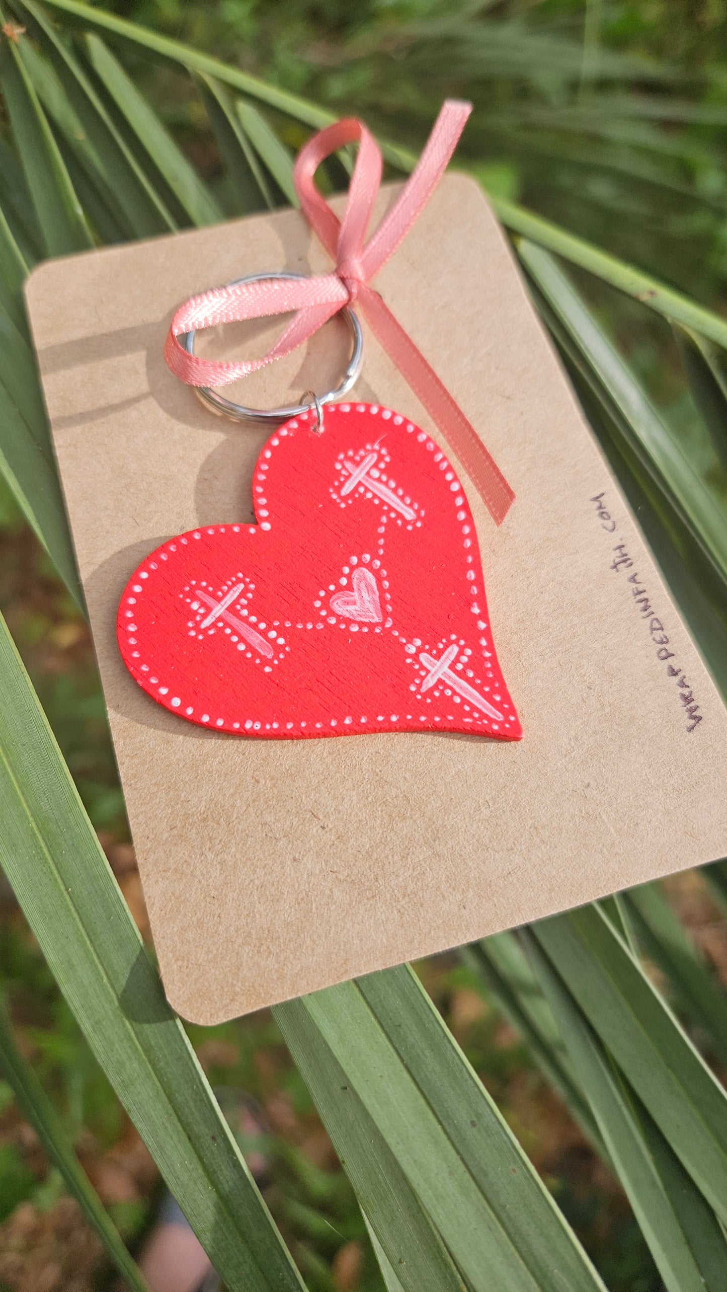 Handpainted Red Heart Keychain