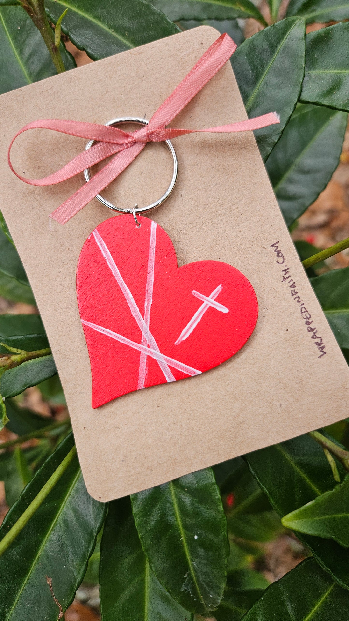 Handpainted Red Heart Keychain