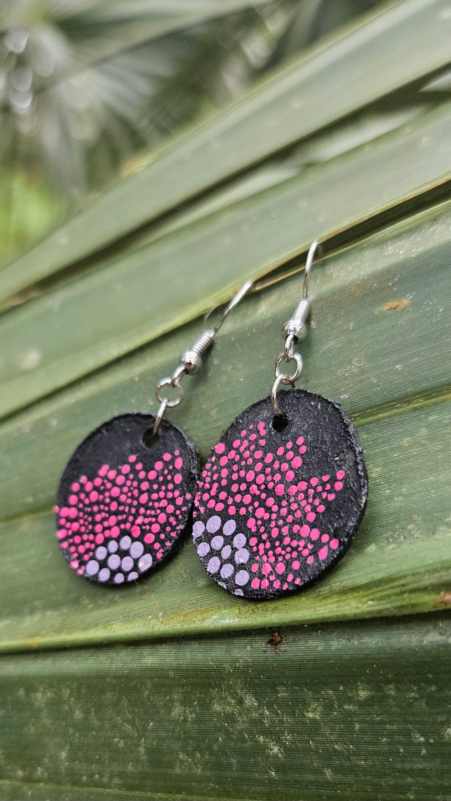 Floral Cardboard Hook Earrings