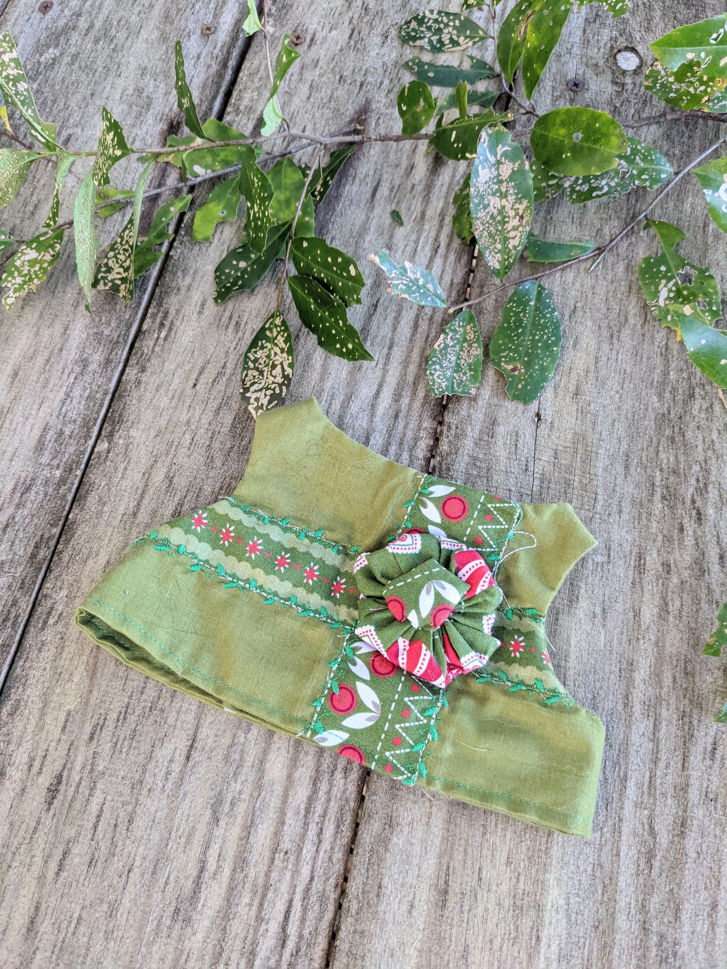 Green Christmas Cat Jacket for Cat