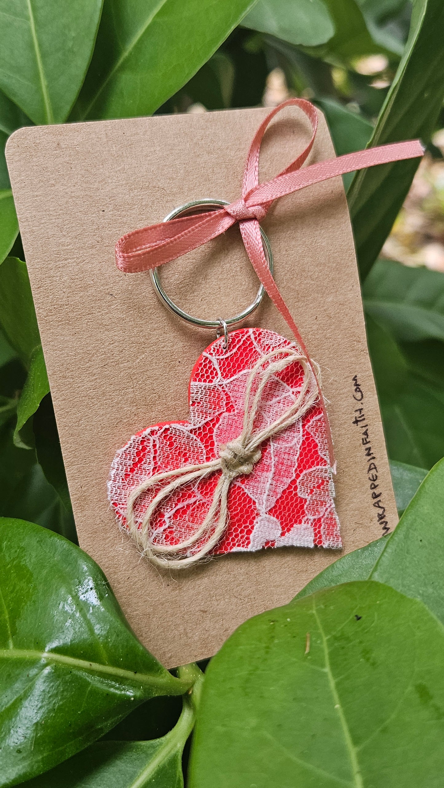 Handpainted Red Heart Keychain