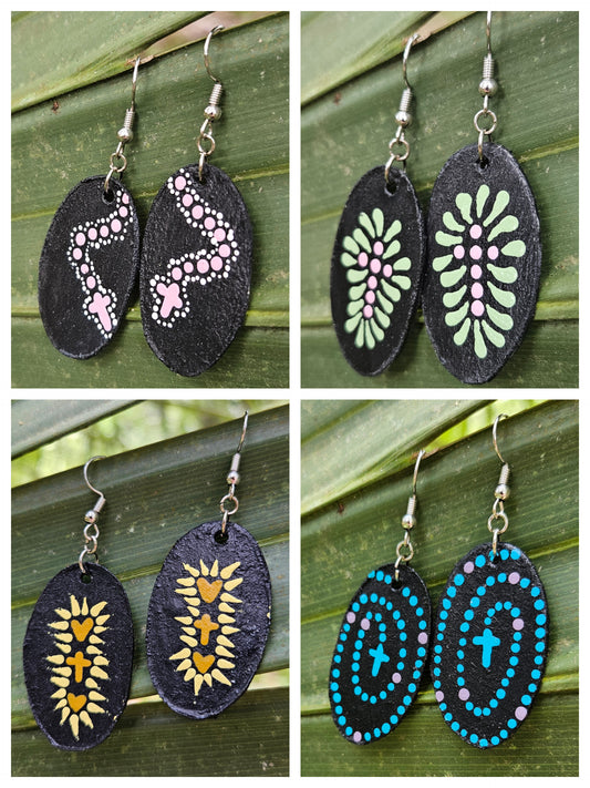 Oval Cross Lightweight Hook Earrings