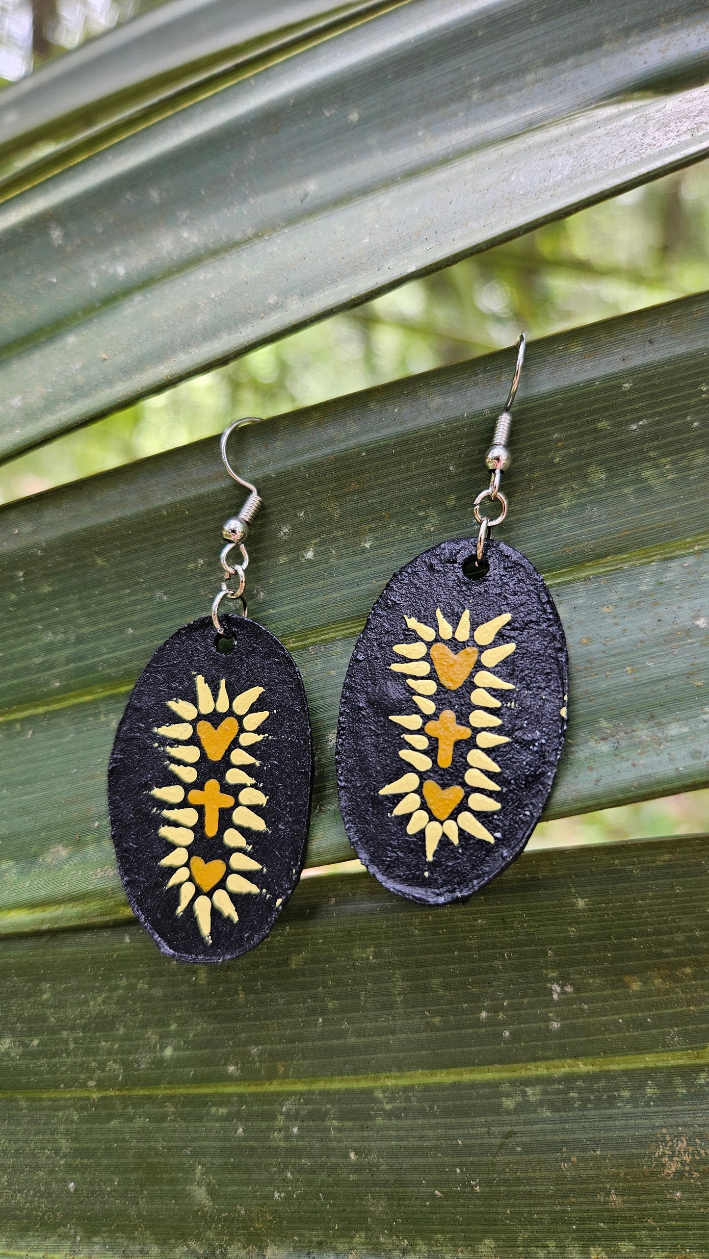 Oval Cross Lightweight Hook Earrings