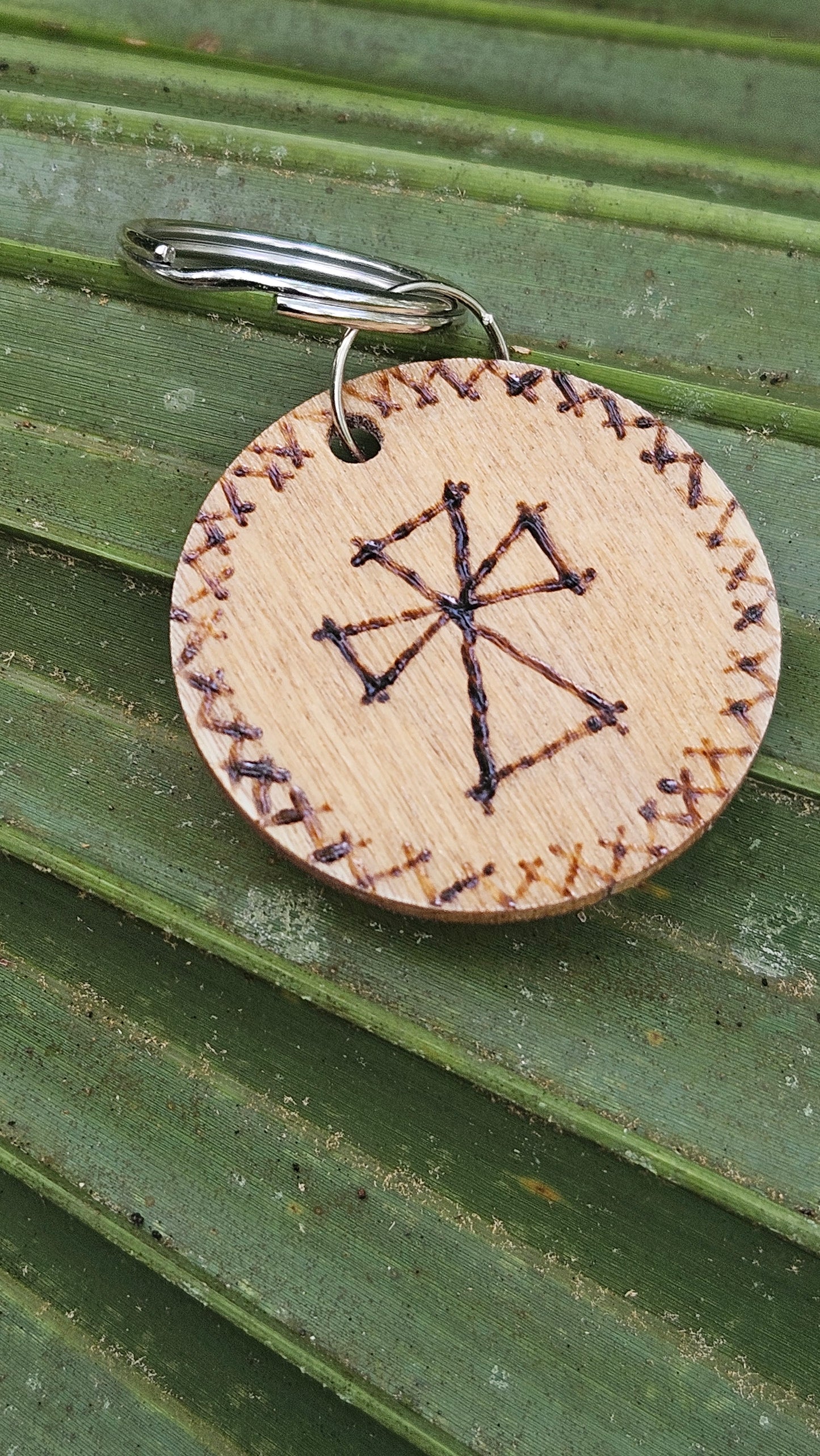 Woodburned Cross Keychains