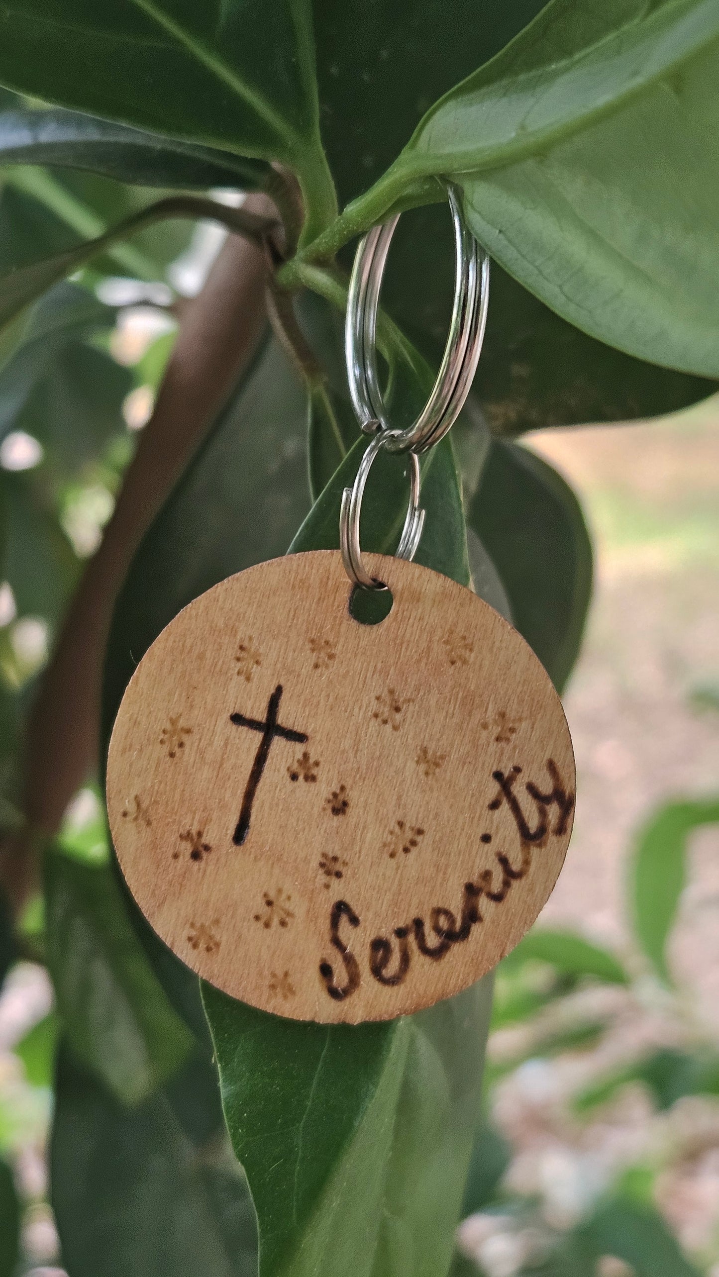 Woodburned Positive Keychains