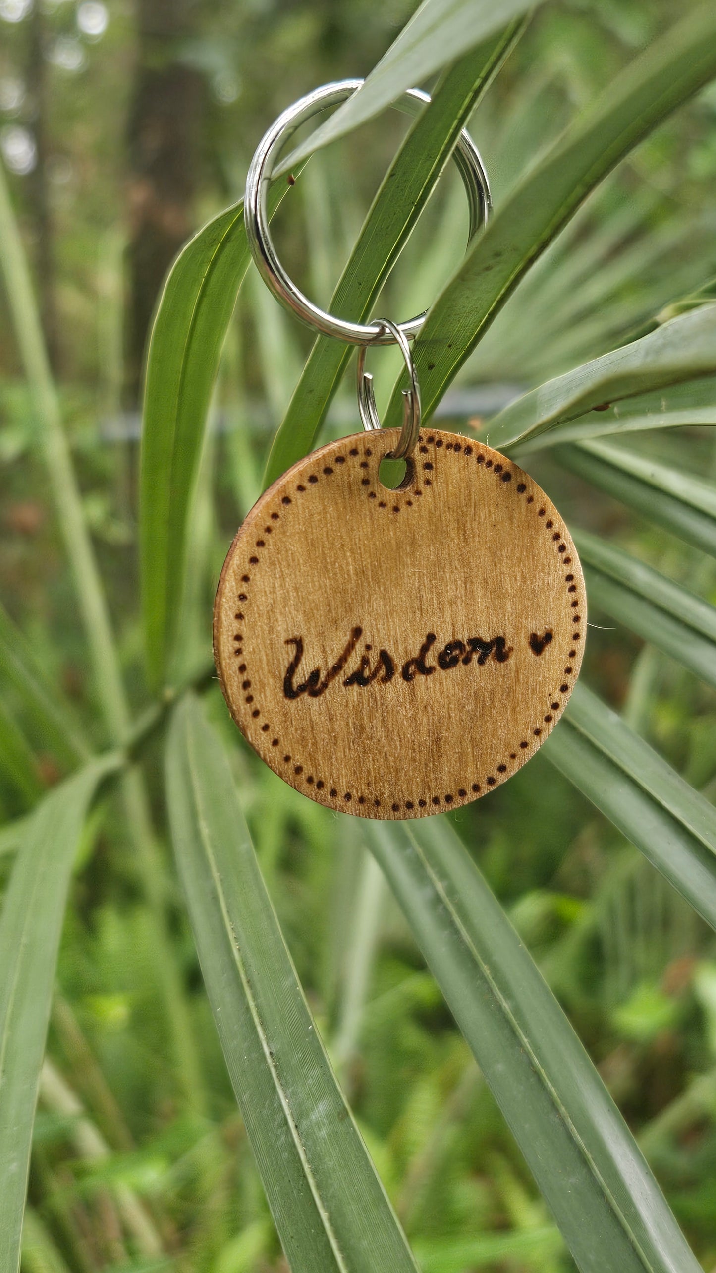 Woodburned Positive Keychains