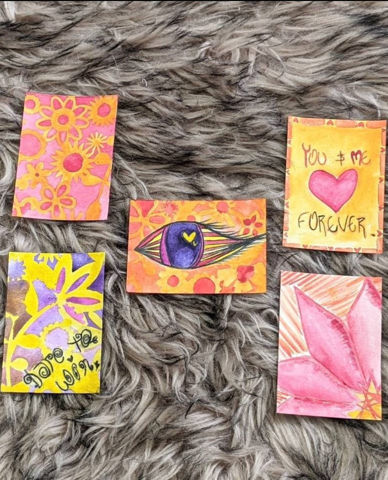 Watercolor Artist Trading Cards, Watercolor ACEO Paintings, Small Watercolor Paintings, Coffee Table Watercolor Art, Original Painting ACEO