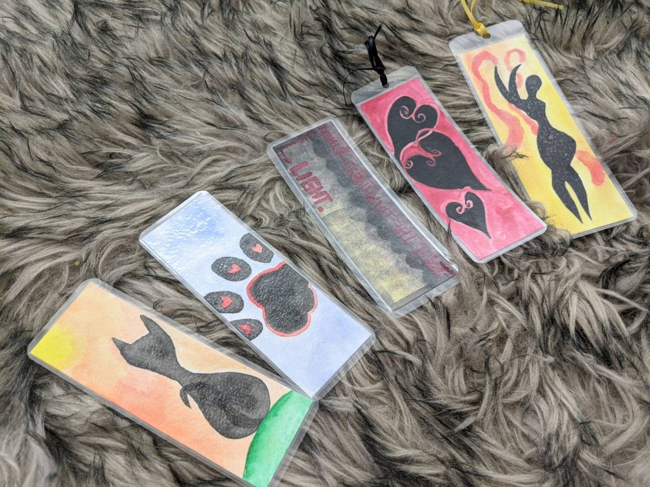 Handmade Watercolor Laminated Bookmark