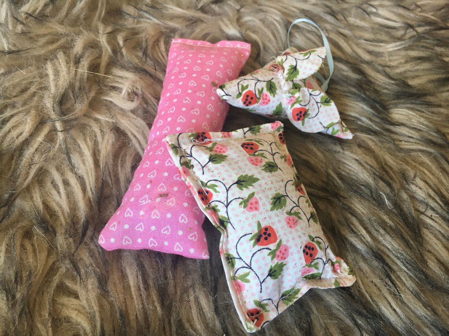 Pink and Floral Organic Cat Toy Set